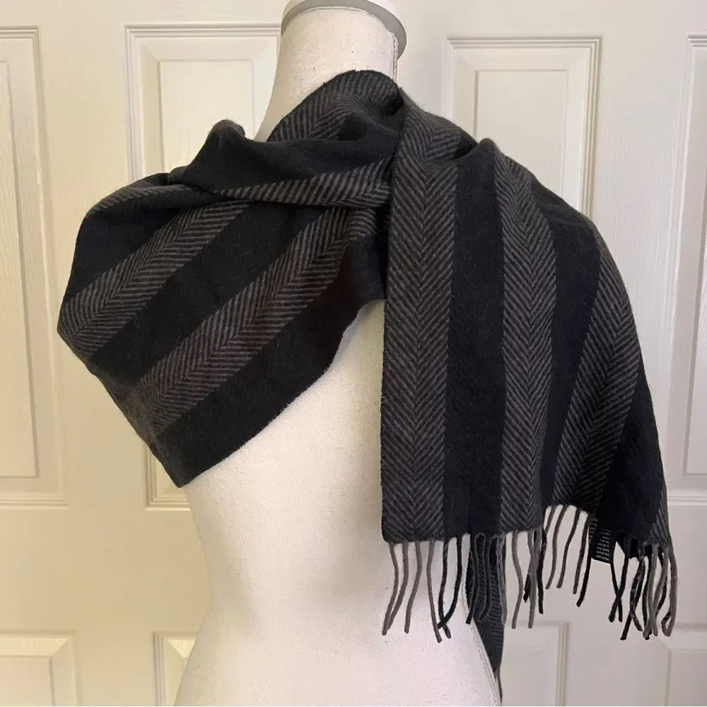 NORDSTROM Cashmere Wool Blend Twill Scarf Gray NEW Unisex
